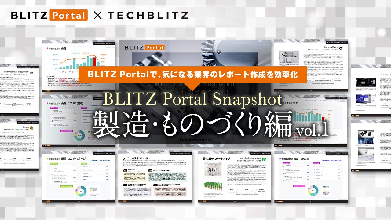 BLITZ Portalで気になる業界のレポートを効率化 「BLITZ Portal Snapshot 【製造・ものづくり 編】 vol.1 ...