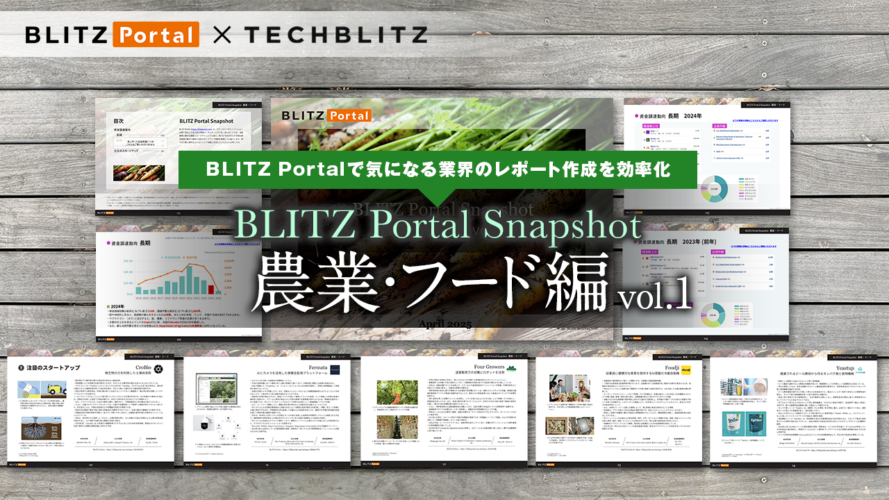 社内で共有するレポート作成をBLITZ Portalでもっと簡単に！「BLITZ Portal Snapshot 【農業・フード編】 vol.1」