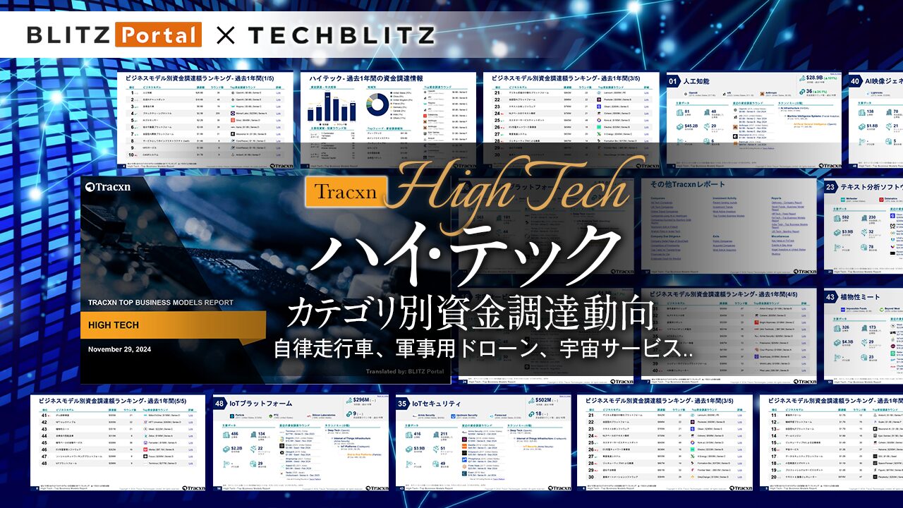 自律走行車、軍事用ドローン、宇宙サービス…「ハイ・テック カテゴリ別資金調達動向」レポート